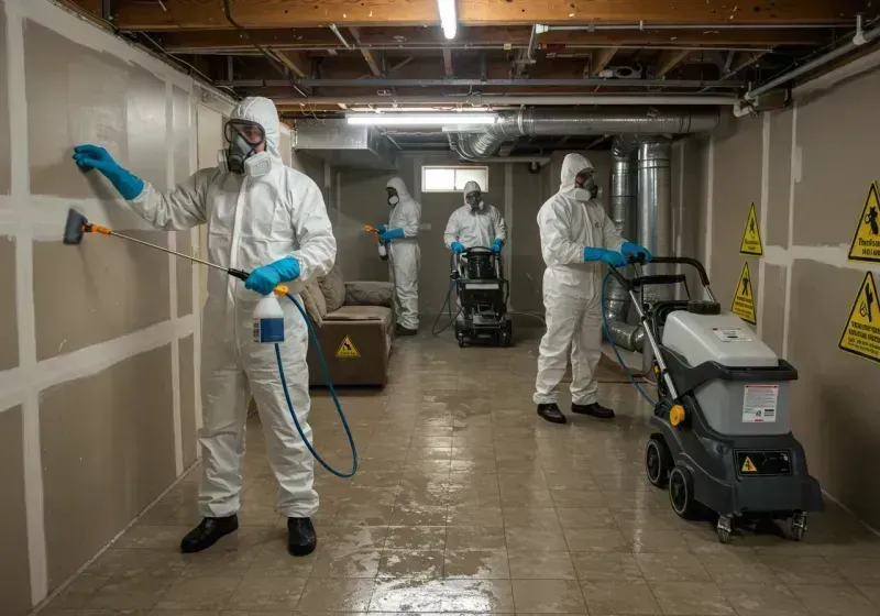 Basement Moisture Removal and Structural Drying process in Grosse Pointe Shores, MI